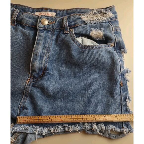 Mele Pere Booty Jean Shorts Woman M - Cut Offs Grunge Destroyed Distressed Denim - Picture 6 of 12